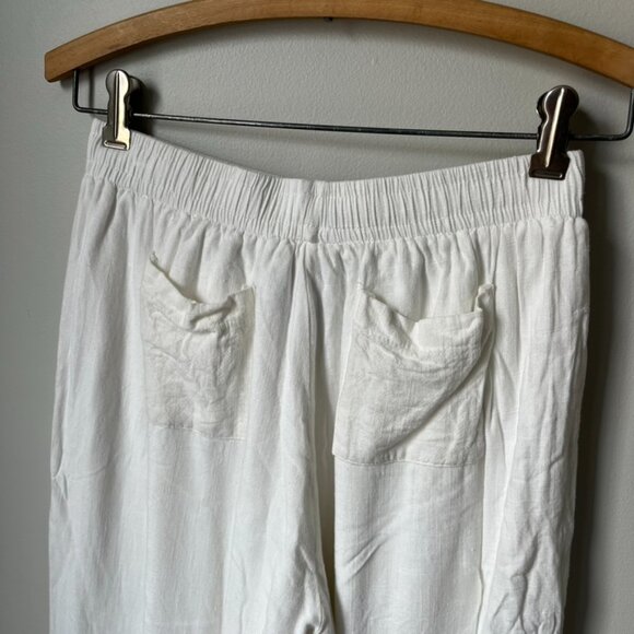 Princess Polly Louis Cotton & Linen Wide Leg Pants Women's 4 - Picture 4 of 10